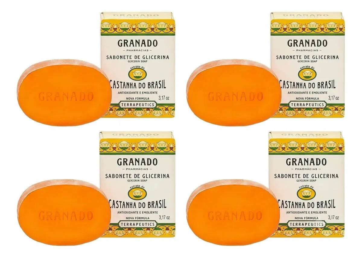 KIT com 4 Sabonetes Granado de Glicerina CASTANHAS DO BRASIL 90 g