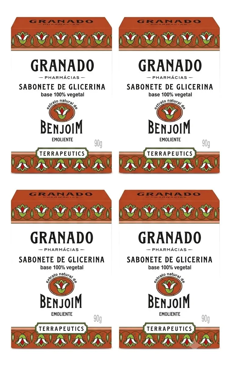 KIT com 4 Sabonetes Granado de Glicerina BENJOIM 90 g