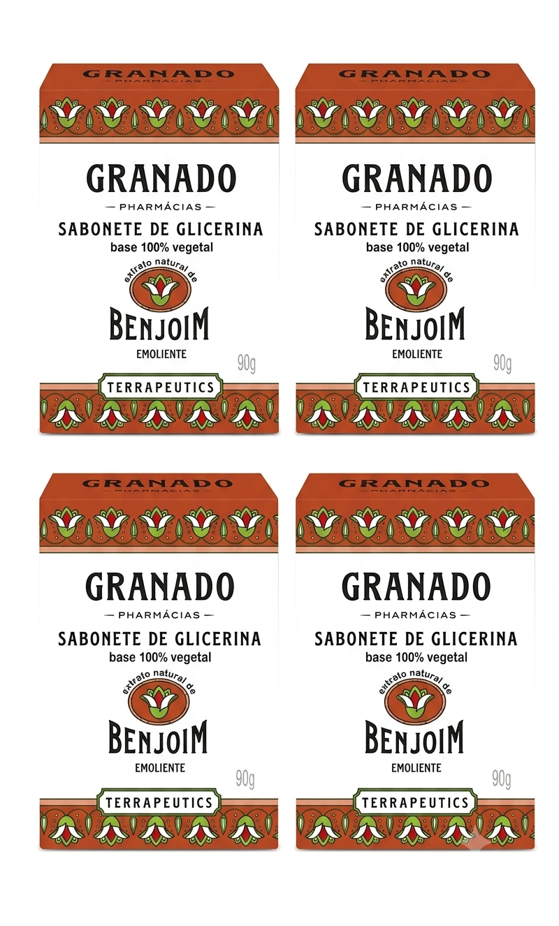 KIT com 4 Sabonetes Granado de Glicerina BENJOIM 90 g