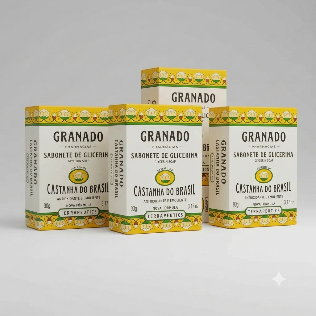KIT com 4 Sabonetes Granado de Glicerina CASTANHAS DO BRASIL 90 g