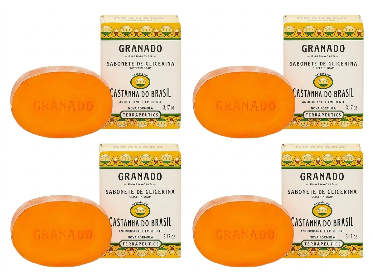 KIT com 4 Sabonetes Granado de Glicerina CASTANHAS DO BRASIL 90 g